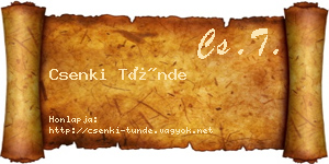 Csenki Tünde névjegykártya